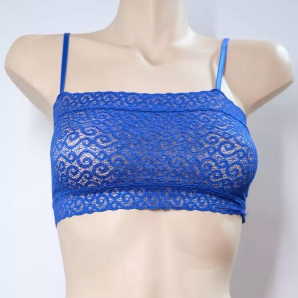 Lace Bralette & G-String Set - Blue - Picture 2 of 4